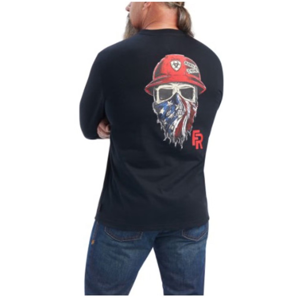 Ariat FR Mens Flame Resistant Long Sleeve Skull Graphic Work Shirt Black Size M